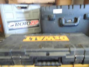 lot 137 image: Rotozip tool box   DeWalt tool box, Black tool case  like new