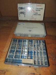 lot 185 image: Type VI coil craft soleraid wound mixture fixed inducters RFI suppresion capacitors design kit ceramic kit assorted trey kit