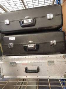 lot 206 image: Agena Therncuision case silver 27x9x19 and 2 black zero cases 8.5x17x15