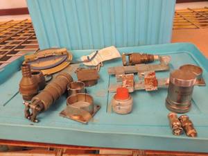 lot 254 image: Blue tote full of misc. electronic components