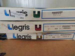 lot 293 image: 3 boxes of LEGRIS Tubing  14 POLY  yellow, green and red  PARTIAL BOXES