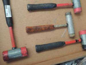 lot 492 image: 4 rubber double end hammers