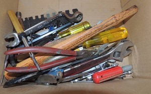 lot 515 image: Lot tools-Hammer handles, pliers, wrenches,sockets and more