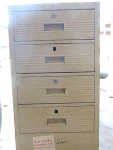 lot 637 image: 2 cream color filing cabinets 4 drawers 29x16x21