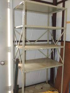 lot 660 image: Metal storage 4 shelf unit 75x36x24