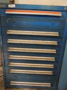 lot 661 image: Blue workshop cabinet toolbox 10 drawers  44x30x28