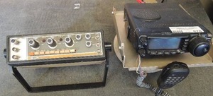 lot 670 image: Precision dynasca, 2200 pulse generator model#93-01058, Yqesu HFUHFVHF all mose transceiver on stand
