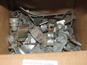 lot 689 image: Box of 3 18 b-line clamps u bolts washers and more