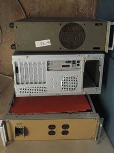 lot 708 image: DC paver supply box 3 amp max 2 metal electric boxes empty
