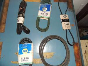 lot 750 image: Large lot of mower belts all sizes and brands
