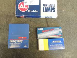 lot 717 image: 7 boxesof RayoVac flashlight bulbs 2 cell D size 10 boxes AC mire lamps and 29 boxes GE flashlight mini lamp bulbsbo