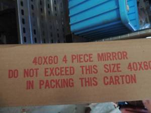 lot 831 image: MIRRORS IN BOX  40 X 60  QTY 3