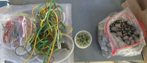 lot 695 image: Misc. wires bag of metal and bag of P plugs