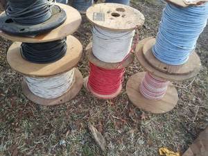 lot 734 image: 7 rolls of Beldin wire and cable