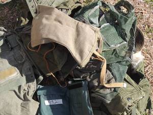 lot 982 image: ARMY COLD WEATHER GEAR,- HAT, GLOVES, BAGS  MEDIC PACK