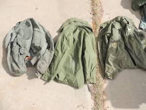 lot 913 image: Lot of Army jackets- all medium size  made by John Overby co.