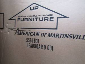 lot 1000 image: AMERICAN OF MARTINSVILLE TWIN Headboard and Footboard  IN BOXES  OAK COLOR  - 4 OF EACH