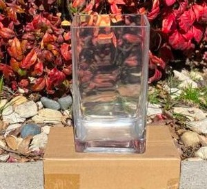 lot 34 image: 2 Squarerectangle Glass Vases