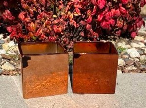 lot 39 image: 2 Copper Square Planters