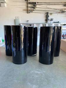 lot 57 image: 5 Tall Black Vases
