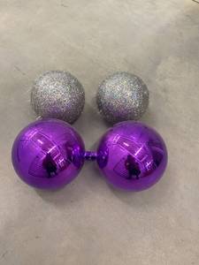 lot 132 image: Purple and Silver Glitter Decorator Ornaments
