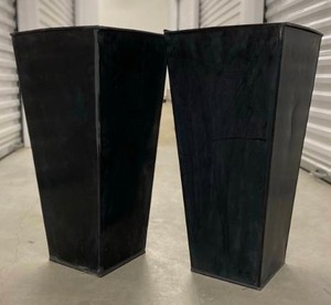 lot 152 image: Black Metal Planters