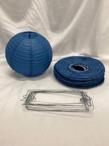 lot 238 image: Blue Paper Lanterns (12) 11 Tall