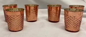 lot 284 image: Rose Gold Glass Votive Candle Holders
