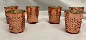 lot 287 image: Rose Gold Glass Votive Candle Holders