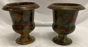 lot 308 image: Metal Urn Planters (2)