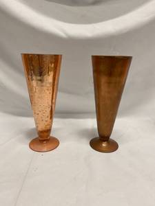 lot 333 image: Copper Glass Pilsner Vases (2)