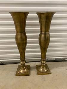 lot 360 image: Large Brass Vase (2)