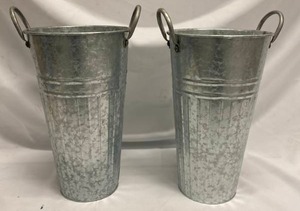 lot 305 image: Tall Galvanized Buckets (2)