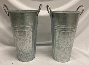 lot 307 image: Tall Galvanized Buckets (2)