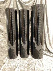 lot 480 image: 3 Black Cylinder Vases