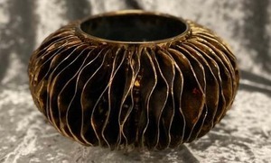 lot 482 image: Bronze Sea Urchin Vase - small broken spot