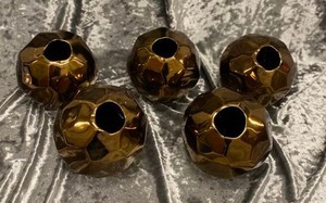 lot 494 image: Gold Geometric Bud Vases (5)