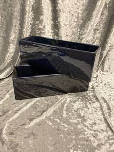 lot 544 image: 2 Navy Blue Rectangular Planters