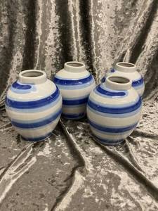 lot 594 image: BlueWhite Swirl Vases