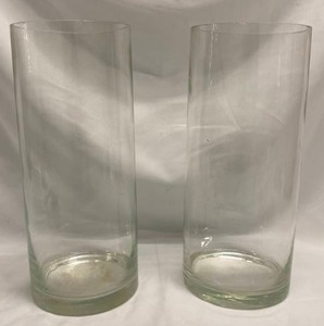 lot 424 image: Glass Cylinder Vases (2)
