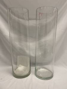 lot 428 image: Glass Cylinder Vases (2)