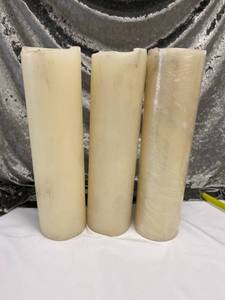 lot 635 image: 3 Large White Pillar Candles