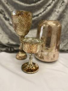 lot 638 image: Copper Vase and 2 Goblets