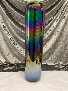 lot 639 image: Tall Mardi Gras Bullet Vase