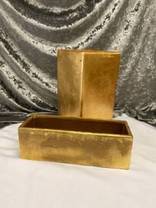 lot 648 image: Gold Box Planters (2)