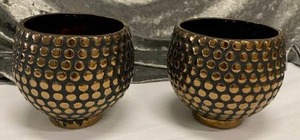 lot 667 image: BlackGold Raised Poka Dots Pots