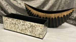 lot 668 image: BlackSilver Mirrored Rectangular Black Bronze Boat