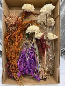 lot 680 image: Box of Various Dried Flowers