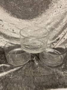 lot 696 image: Small Glass Round Planters (3)