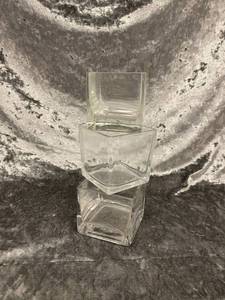 lot 706 image: Small Square Votive Candle Holders (3)